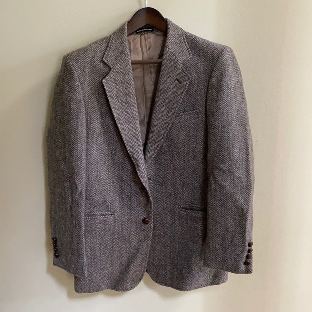 Custom herringbone blazer